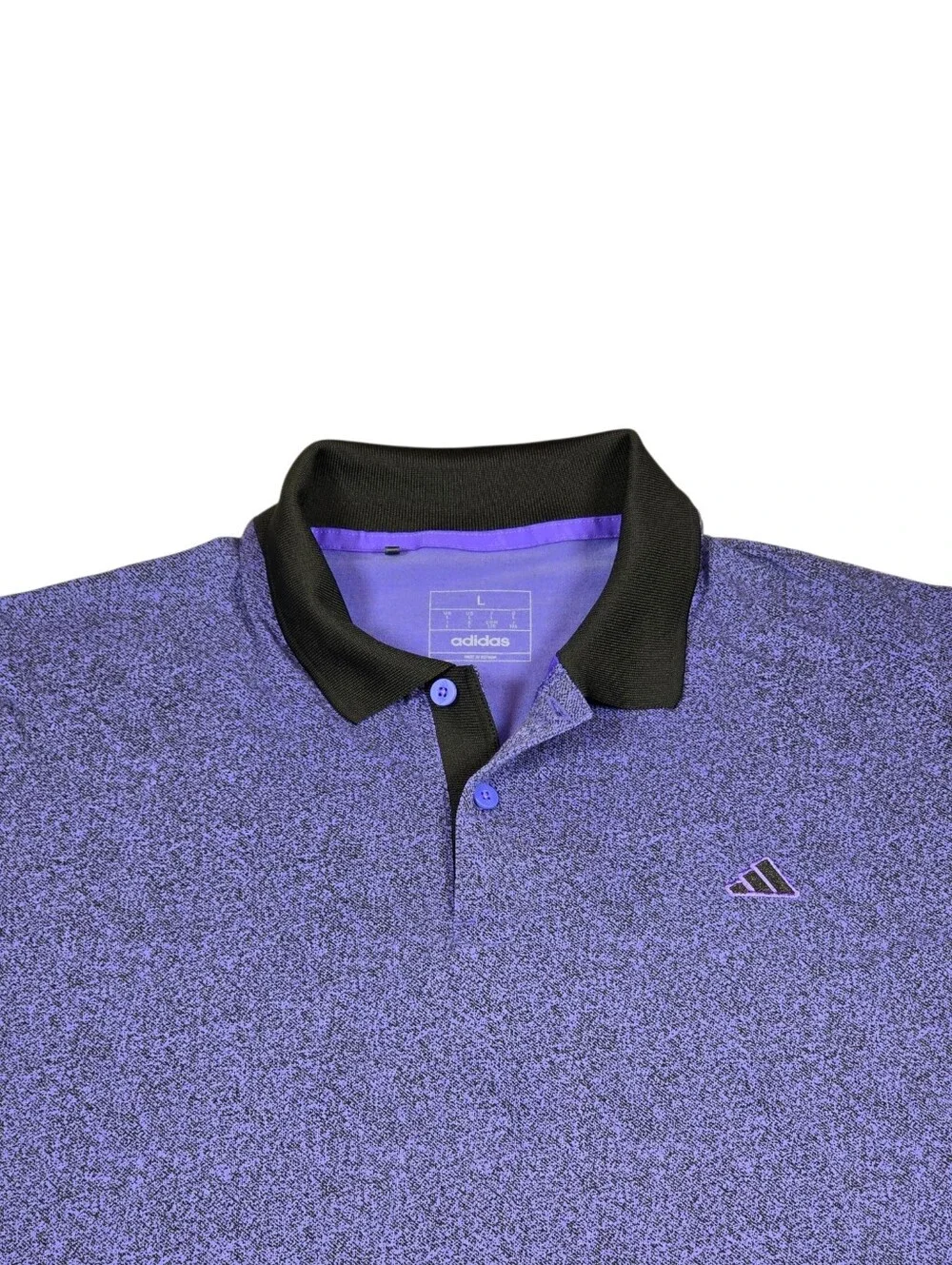 Adidas Go To Print Purple/Black Pattern Performance Golf Polo Shirt- Men's Sz L